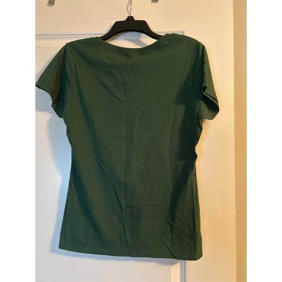 NWT Port and Company Women's Green Army Mom T Shirt Short Sleeve Size Medium - Picture 4 of 5